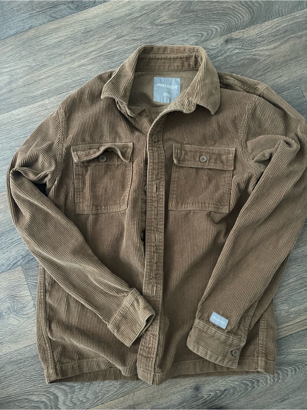Hollister Men's Tan Brown Corduroy Shirt Jacket